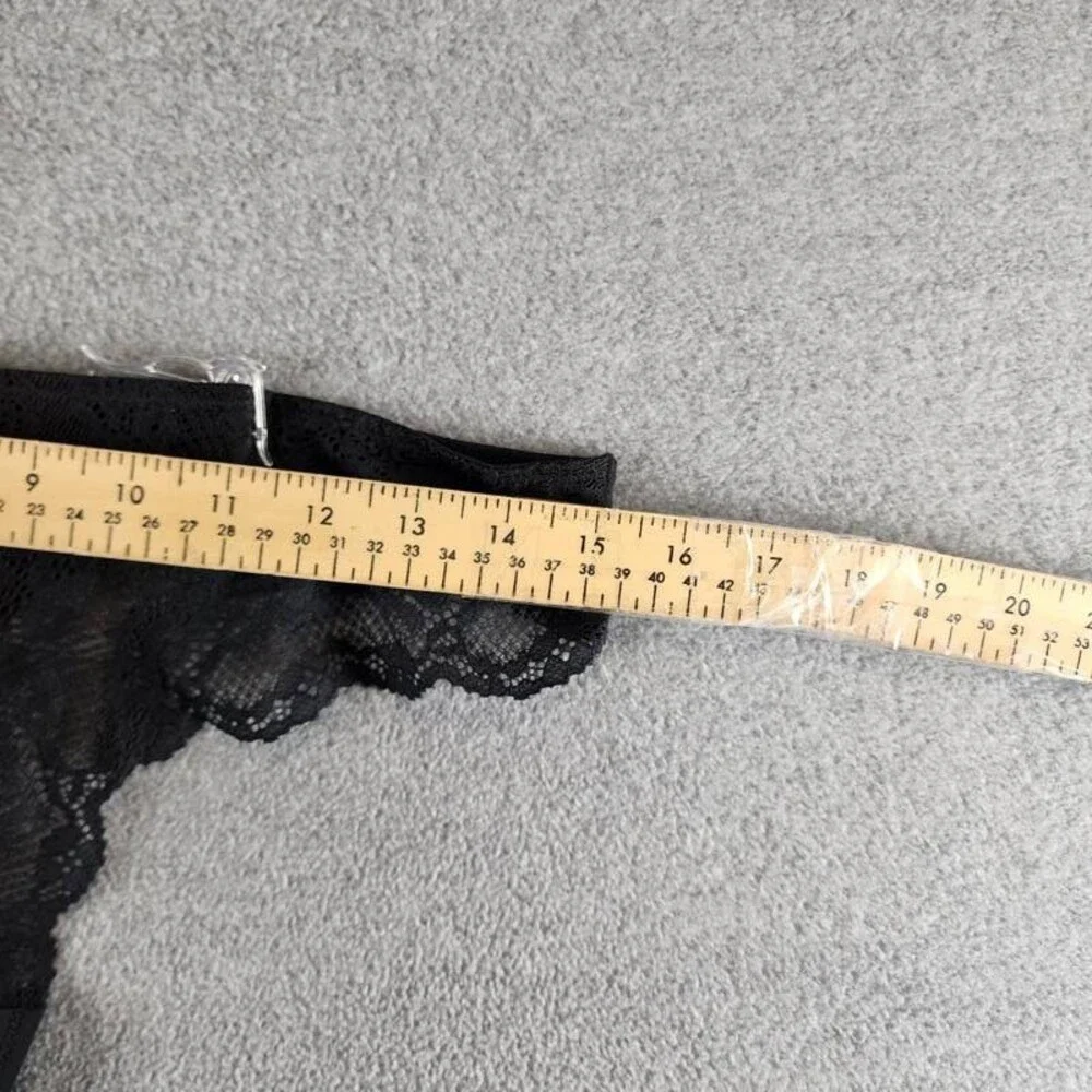 Skarlett Blue Impress Thong Women's Large Black Lace Elastic Waist Pull On